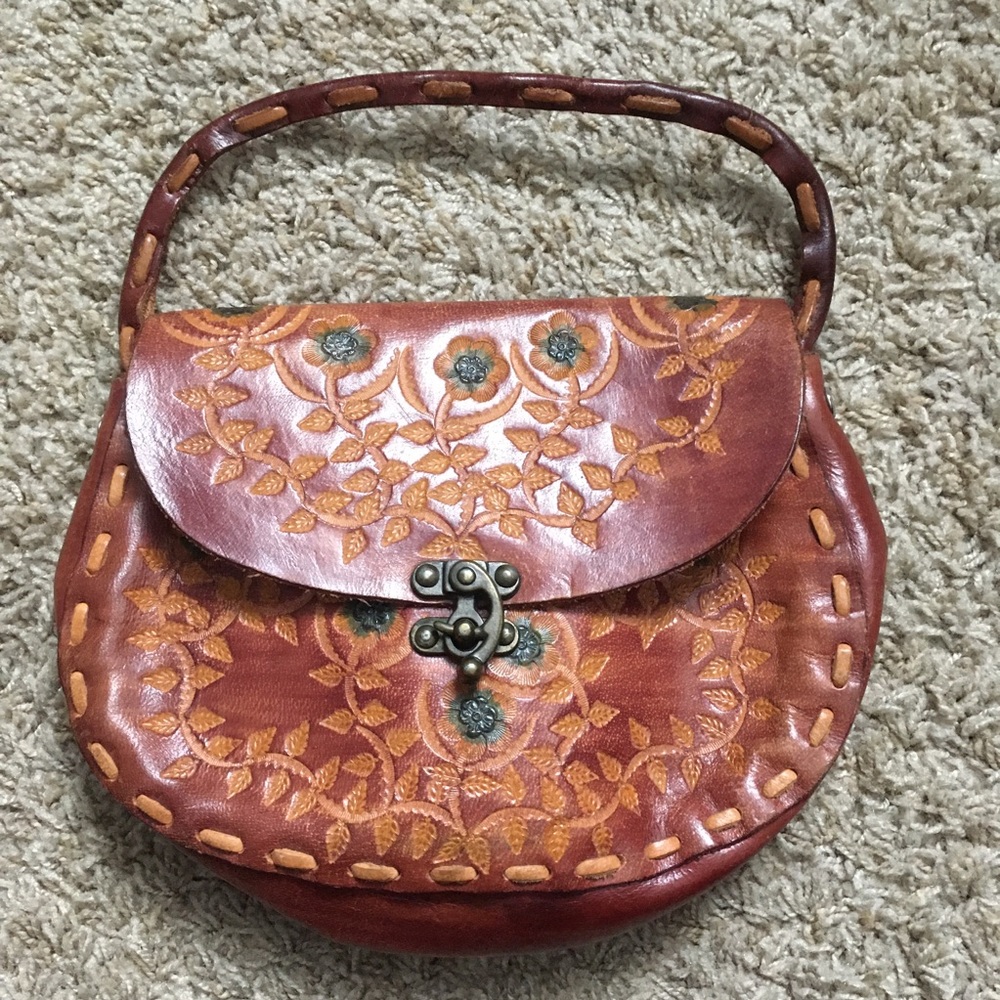 Vintage Tooled Leather Bag